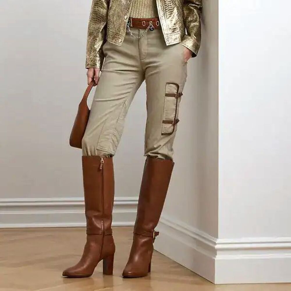 NWT Lauren Ralph Lauren Tan Cargo Capris with Brown Boots